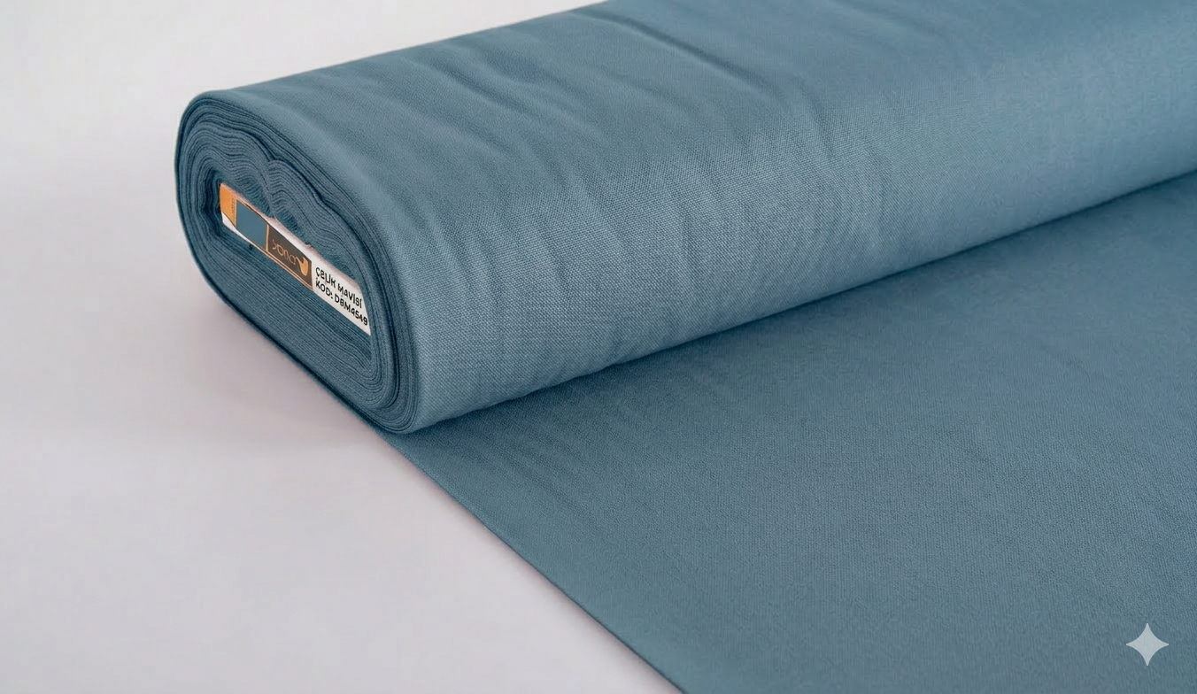 ÇELİK MAVİSİ DUCK KETEN KUMAŞ